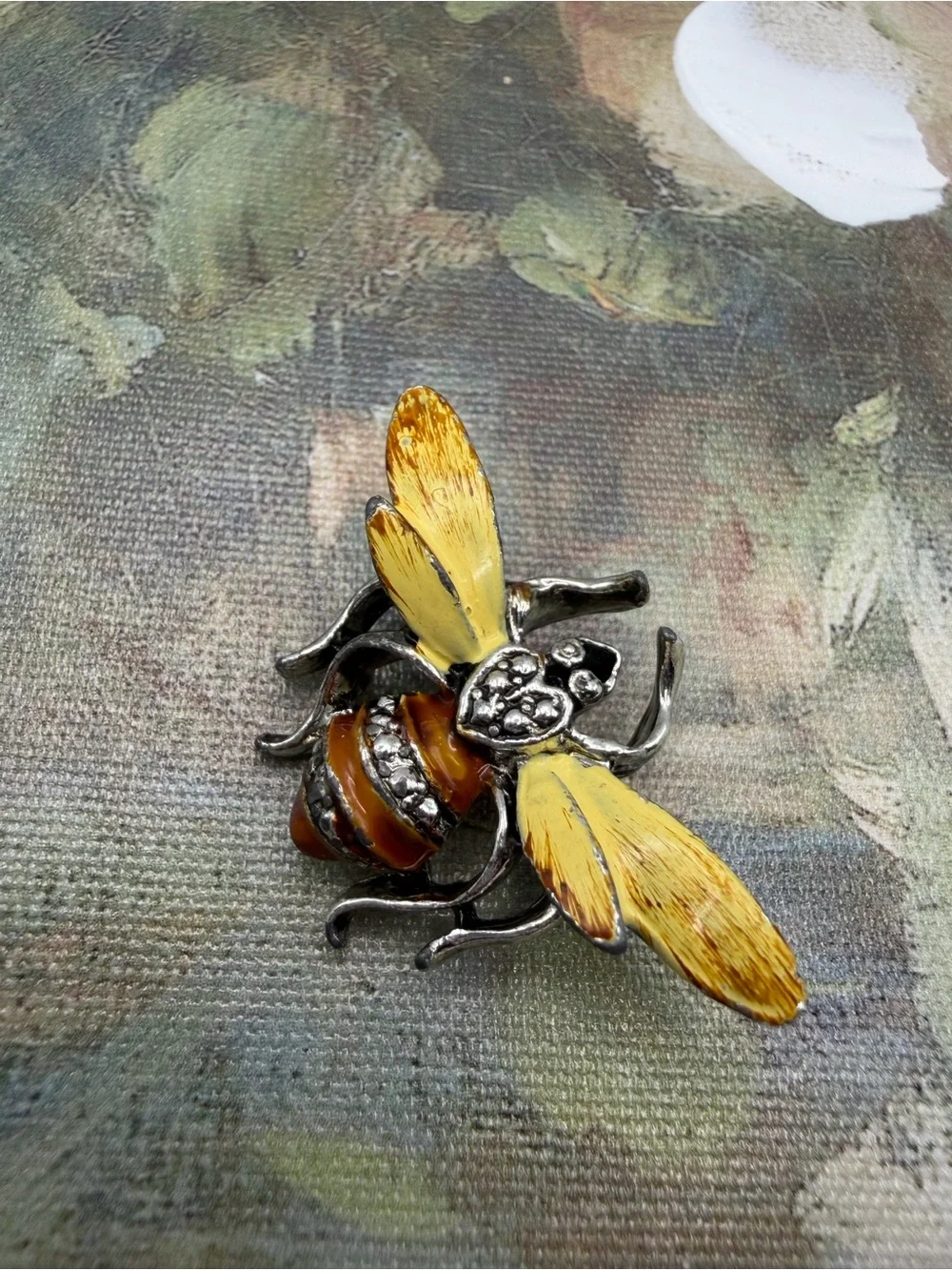 Amber Yellow Bee Brooch Pin